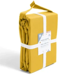 Drap housse 160x200cm 100% coton percale marron foncé