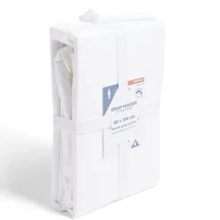 Drap housse 90x190cm 100% coton percale blanc