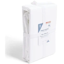 Drap housse 90x190cm 100% coton percale blanc