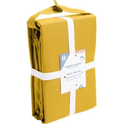 Drap housse 140x190cm 100% coton percale marron foncé