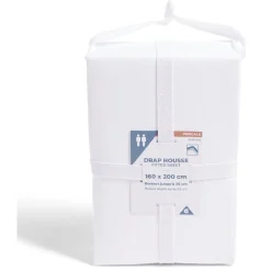 Drap housse 160x200cm 100% coton percale blanc