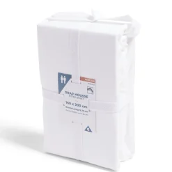 Drap housse 160x200cm 100% coton percale blanc