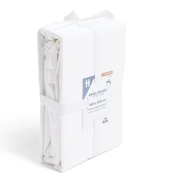 Drap housse 160x200cm 100% coton percale blanc