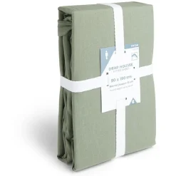 Drap housse 90x190cm 100% coton vert