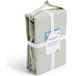 Drap housse 160x200cm 100% coton vert céladon