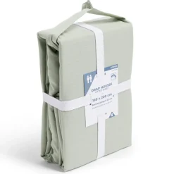 Drap housse 160x200cm 100% coton vert céladon