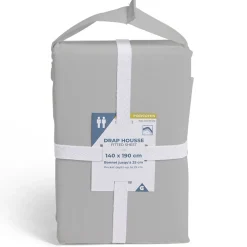 Drap housse 140x190cm polycoton gris