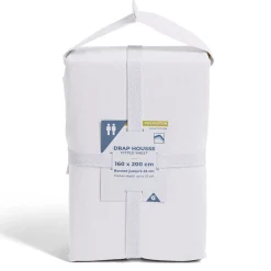 Drap housse 160x200cm polycoton blanc