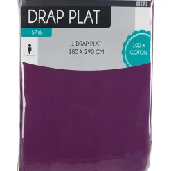 Drap plat 1 personne violet