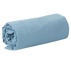 Drap plat uni bleu gris 2 personnes