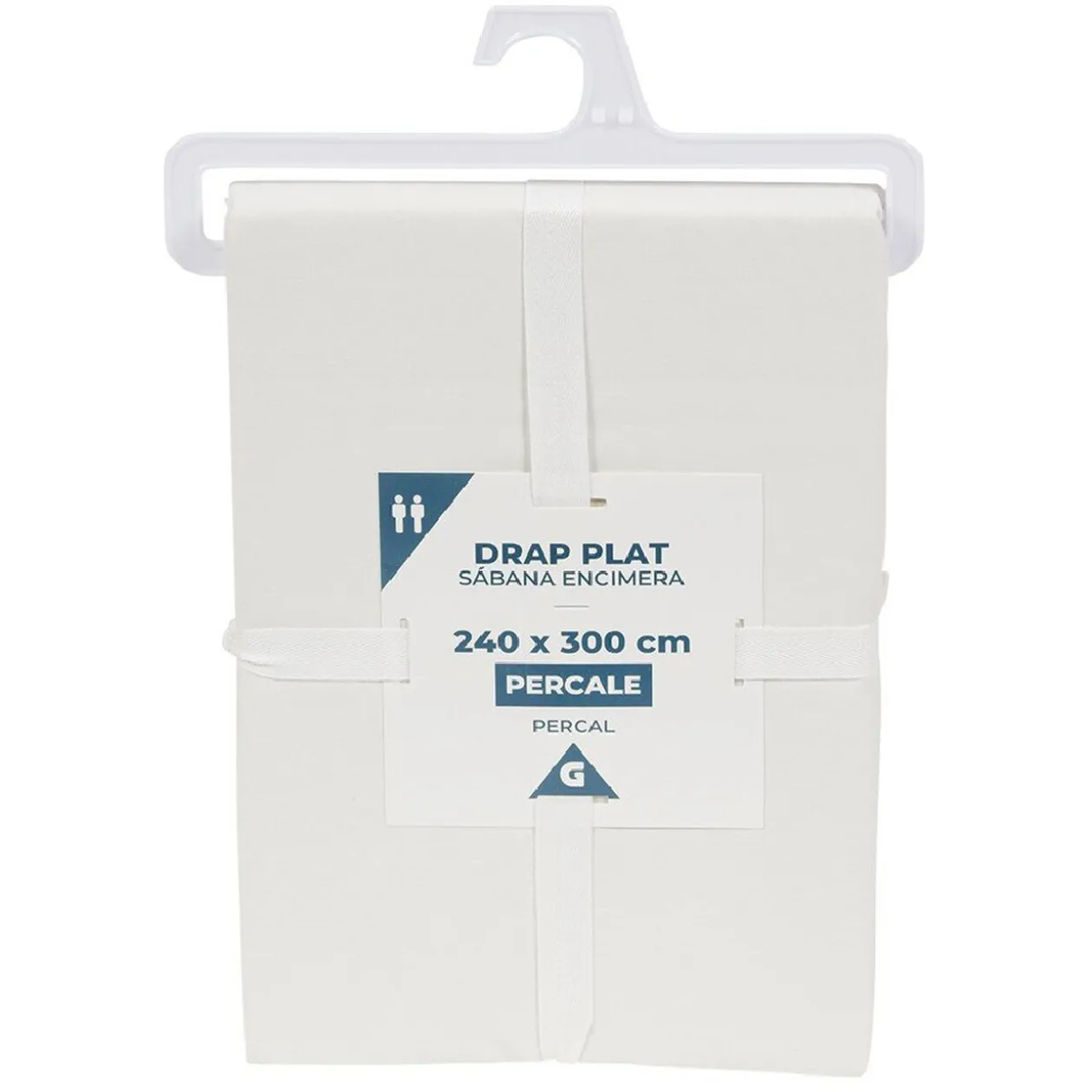 Drap plat uni coloré en percale 2 personnes 240x300 cm