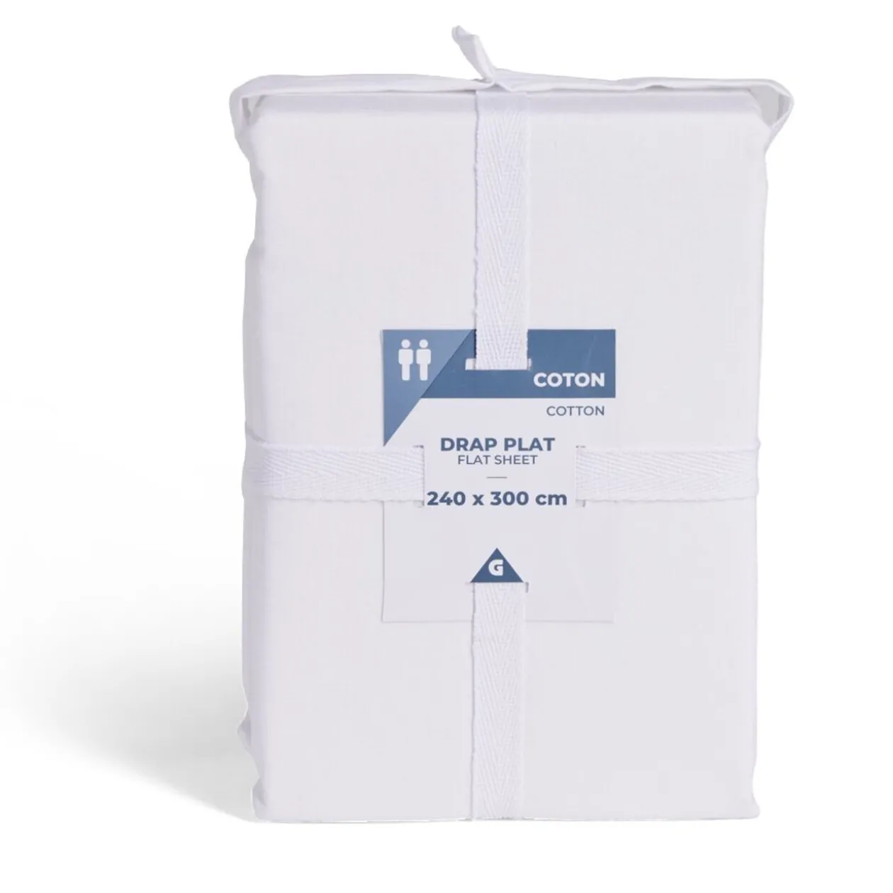 Drap plat 240x300cm 100% coton blanc