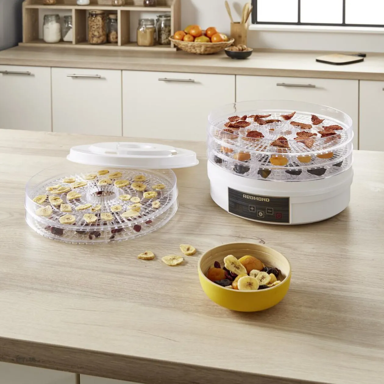 Déshydrateur alimentaire Homday 350W ABS blanc Ø30cm