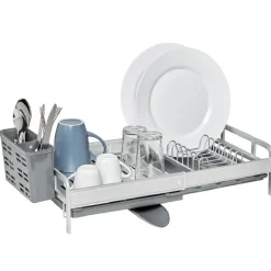 Egouttoir à vaisselle extensible gris et blanc