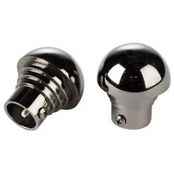 Embout boule argentée pour tringle à rideau x2
