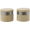 Embout de tringle en bois certifié FSC® naturel bague métal Ø28 mm x2