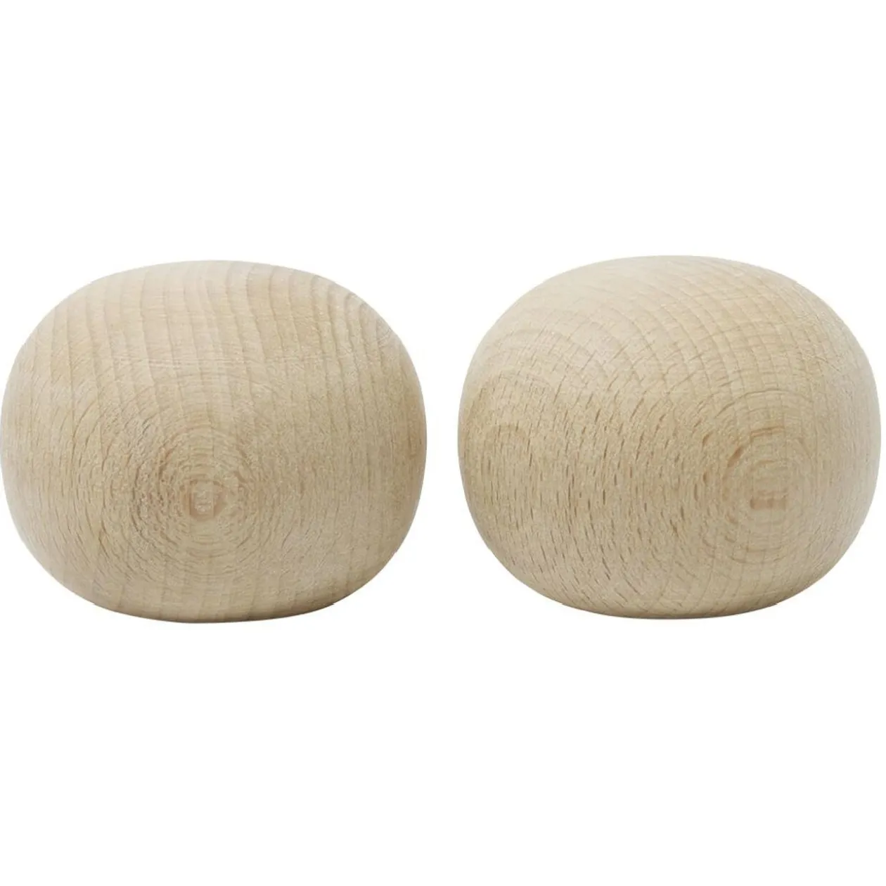 Embout de tringle forme galet en bois certifié FSC® naturel Ø28 mm x2