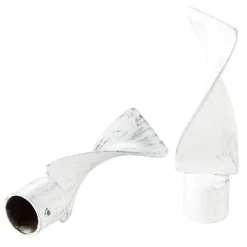 Embout forme torsadée blanc brossé pour tringle à rideau x2