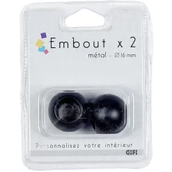Embout pour tringle à rideaux x2 noir aluminium
