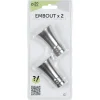 Embout pour tringle à rideaux x2 couleur métal nickel