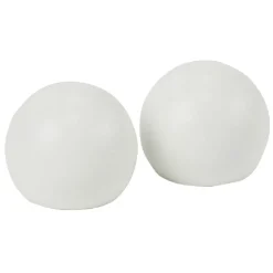 Embout tringle à rideau Ø16 mm métal forme boule blanc mat x2