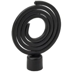 Embout tringle à rideau Ø16 mm métal forme spirale noir mat x2