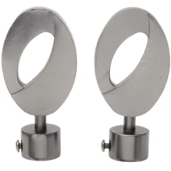 Embout tringle à rideau Ø20mm ovale ajouré aluminium poudre canon x2