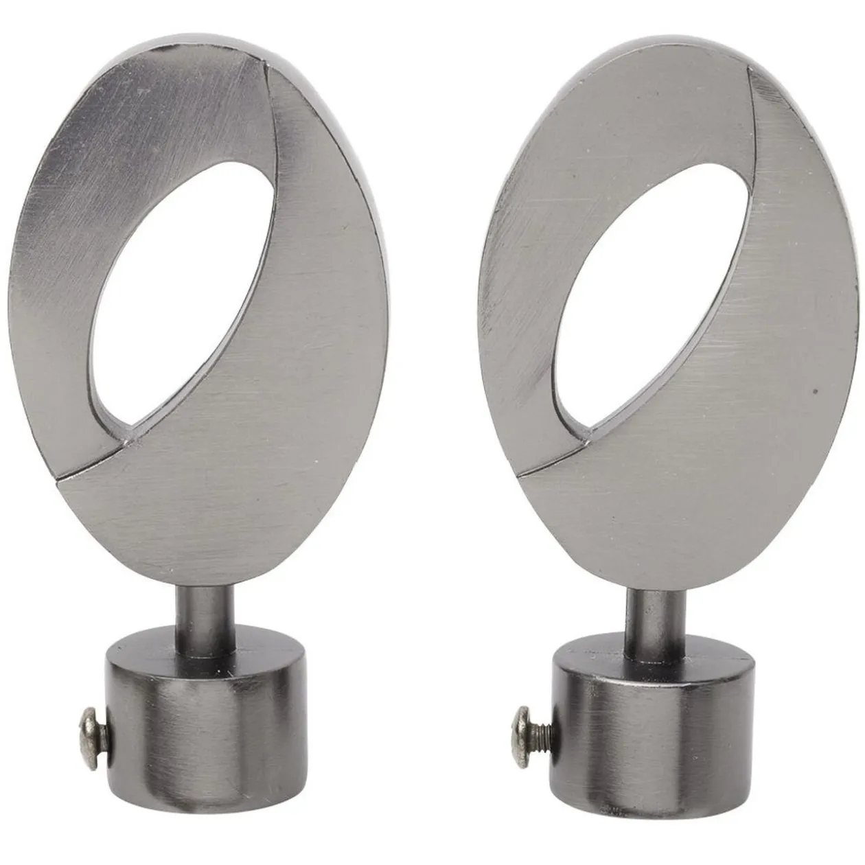 Embout tringle à rideau Ø20mm ovale ajouré aluminium poudre canon x2