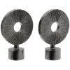 Embout tringle à rideau Ø20mm rond strié ajouré aluminium x2