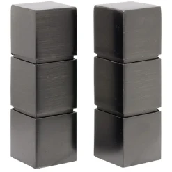 Embout tringle à rideau Ø20mm 3 cubes aluminium x2