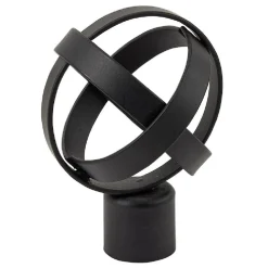 Embout tringle à rideau Ø20mm métal forme spirale noir mat x2