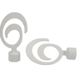 Embout tringle à rideau Ø20mm métal forme spirale blanc mat x2