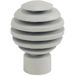 Embout tringle à rideau Ø20mm métal forme cercle blanc mat x2