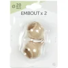 Embout x2 forme dôme bois couleur naturel