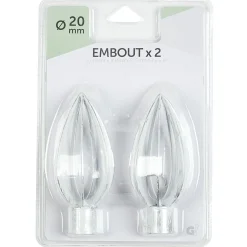 Embout x2 forme ovale métal argenté