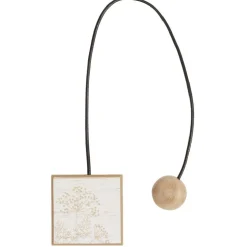 Embrasse aimantée carrée motif ciboule bois naturel