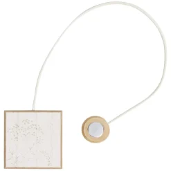 Embrasse aimantée carrée motif ciboule bois naturel