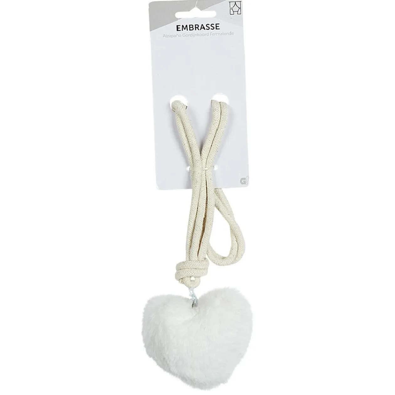 Embrasse corde et coeur effet fourrure