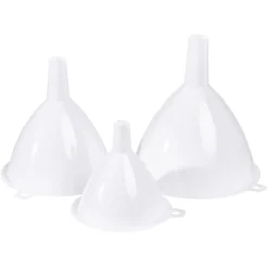 Entonnoir en plastique blanc x3