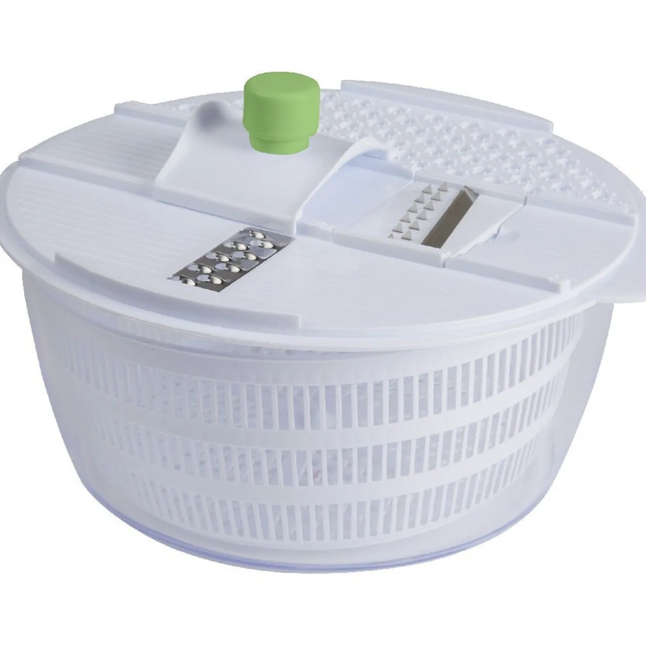 Essoreuse à salade et mandoline 4 lames blanc vert
