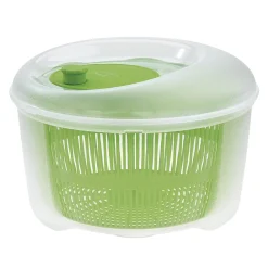 Essoreuse à salade plastique transparent et vert Ø24xH16cm