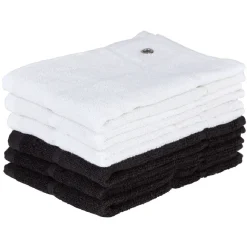 Essuie main noir et blanc avec anneau d'accroche x6