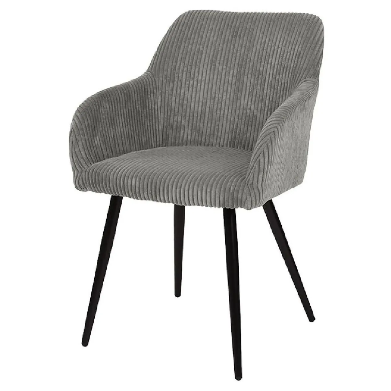 Fauteuil Celia bois et polyester côtelé gris