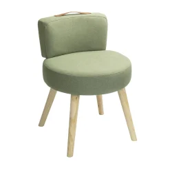 Fauteuil crapaud Frog bois naturel et vert Ø45xH59cm