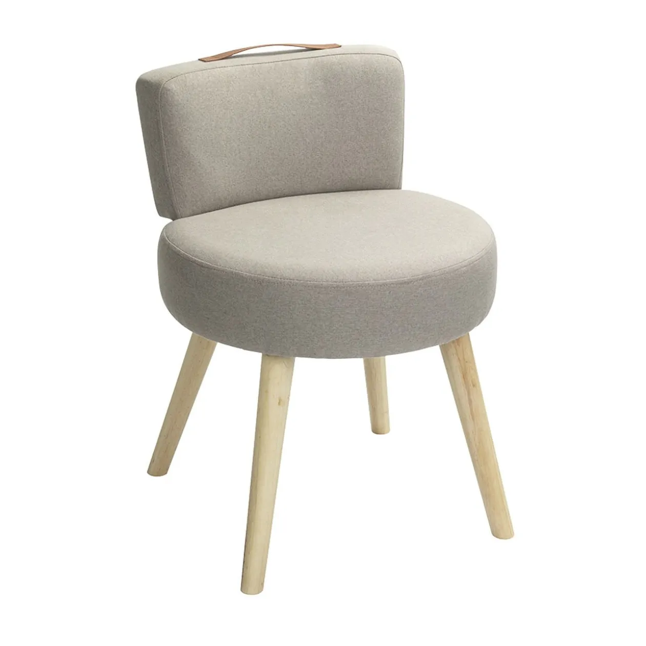 Fauteuil crapaud Frog bois naturel et gris Ø45xH59cm