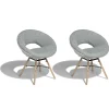 Fauteuil gris clair Luna x 2