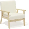 Fauteuil Joséphine curly effet laine bouclée blanc - L64xP70xH76 cm