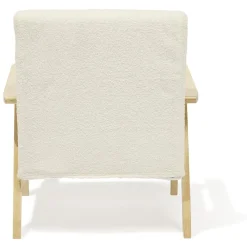 Fauteuil Joséphine curly effet laine bouclée blanc - L64xP70xH76 cm