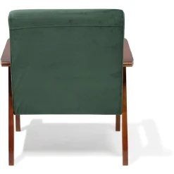 Fauteuil Joséphine effet velours vert - L64xP70xH76 cm