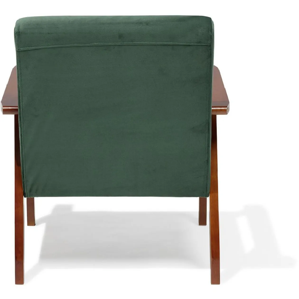 Fauteuil Joséphine effet velours vert - L64xP70xH76 cm